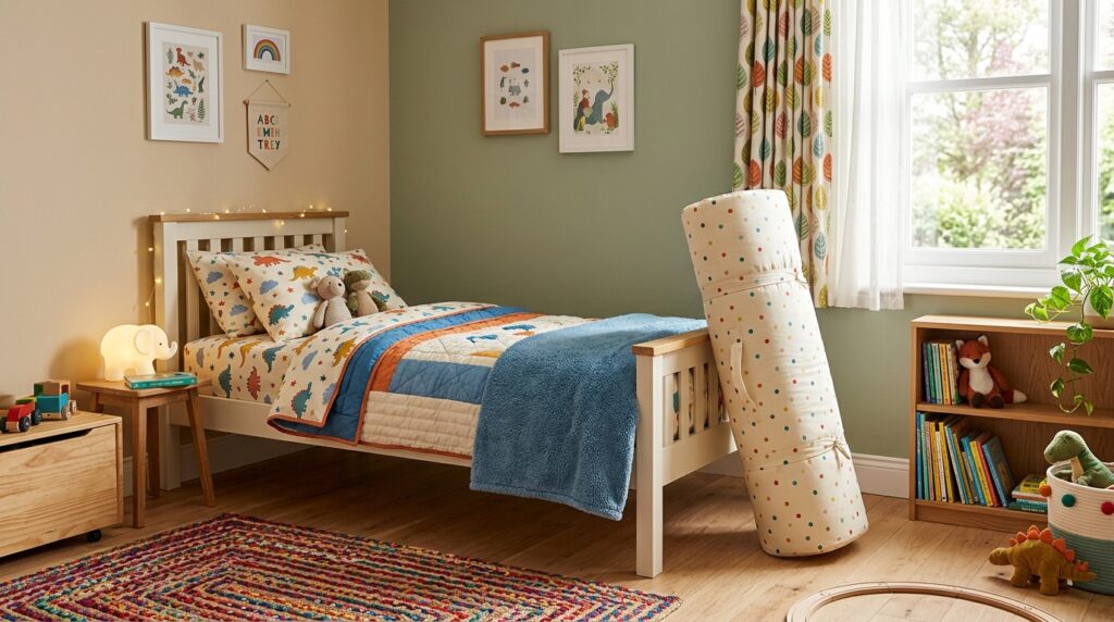 Kindermatratze im hellen Kinderzimmer – Auswahl nach Alter, Größe und Material